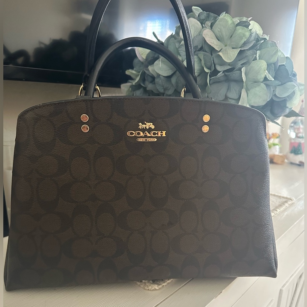Coach Black and Brown Signature Satchel